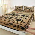 thumbnail image 3 of Manfei Rustic Farmhouse Bed Sheets Full, Vintage Brown Full Sheet Sets, Wildlife Deer Bedding Sets Full Size, Lightweight Room Decorative, 4pcs, 3 of 7