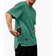 thumbnail image 5 of BiZtdJrK Men's Hidden Pocket T-Shirt Round Neck Short Sleeve Slit Tees Casual Base Layer Tops Summer Going Out Outfits Green XXXL, 5 of 8