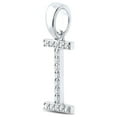 thumbnail image 2 of Macey Worldwide Jewelry 10k White Gold Diamond I Initial Letter Pendant 1/8 Ctw, 2 of 3