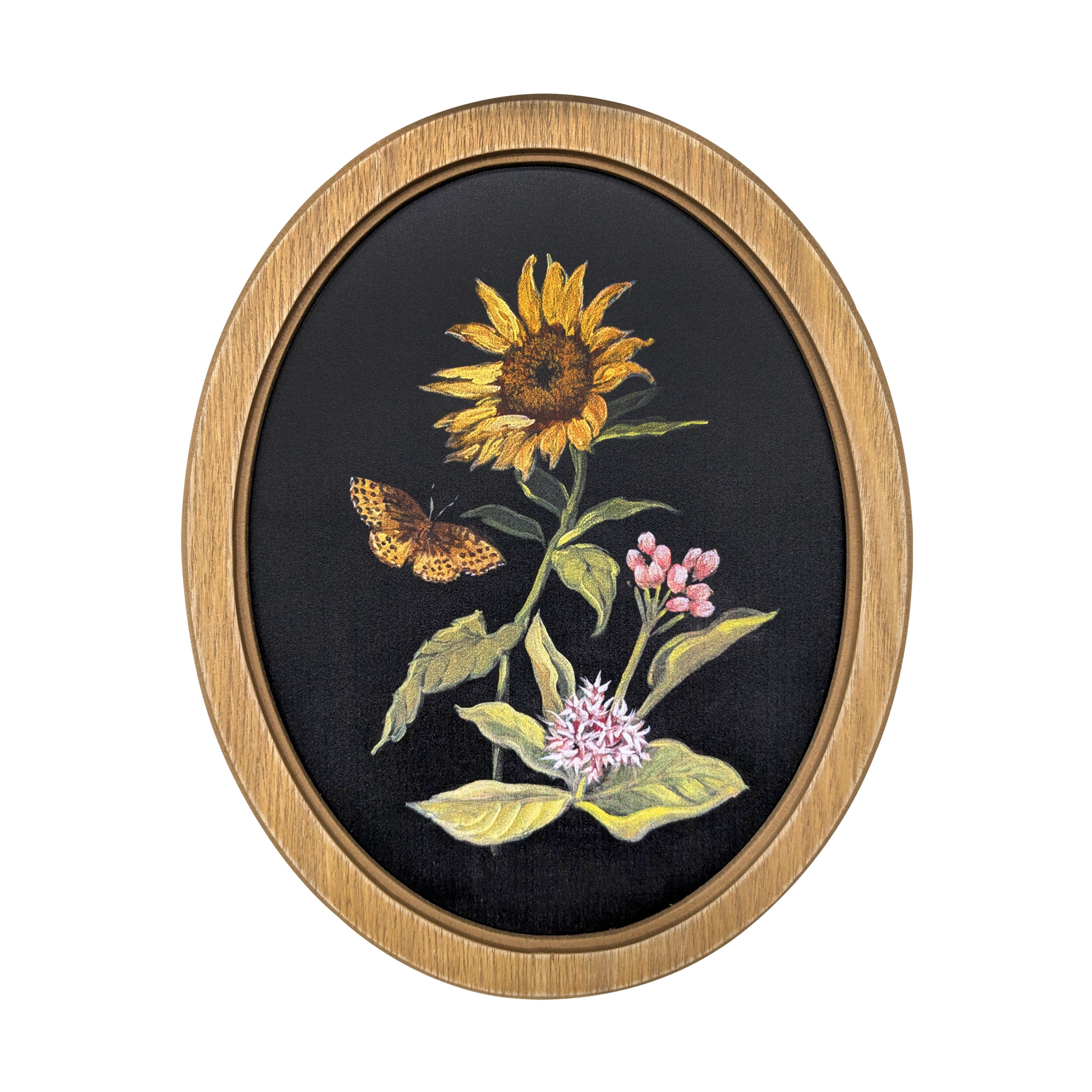Bradley & Ballard Moody Botanical Oval Framed Wall Art Set, 8x10 Inch, 2 Pieces for Living Room, Bedroom, Dining Room and Office
