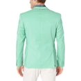 thumbnail image 2 of Azaro Uomo Blazer pour Homme Ajusté Habillé Décontracté Extensible Veston Sport Élégant, Vert Menthe, Très Grand, 2 of 2