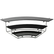 Eastern Tabletop 1250 29" x 20" x 7 1/2" Stainless Steel Bleacher Riser with Black Acrylic Shelves