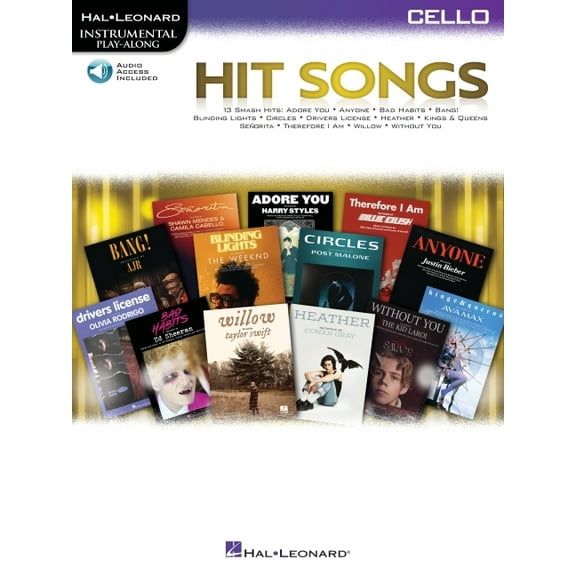 Hit Songs: Cello Play-Along with Demo & Backing Tracks (Paperback)