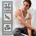 thumbnail image 6 of Men's Tank Tops 100% Cotton A-Shirts Multipack Undershirts White & Colored Tank Tops for Men (White 3 Pack, M), 6 of 11