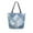 Blue Plaid Pattern, variant on Open Top Canvas Tote Bag with Zipper Reusable Shopping Bag 13.5x15" Roomy Carryall Blue and White Batik Pattern