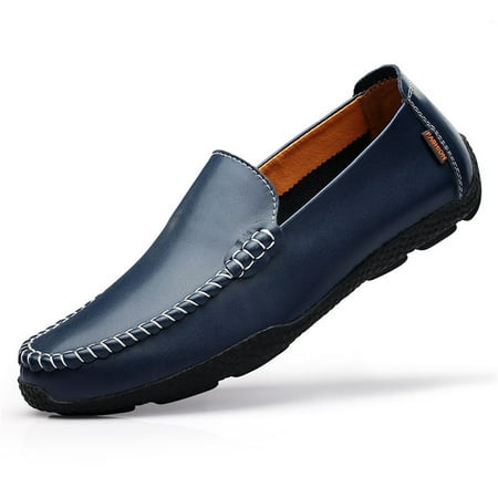 Leather Boat Shoes Meigar Men's Causal Slip on Loafers Boat Shoes Walking Driving Party Outdoor Leather Shoes ()