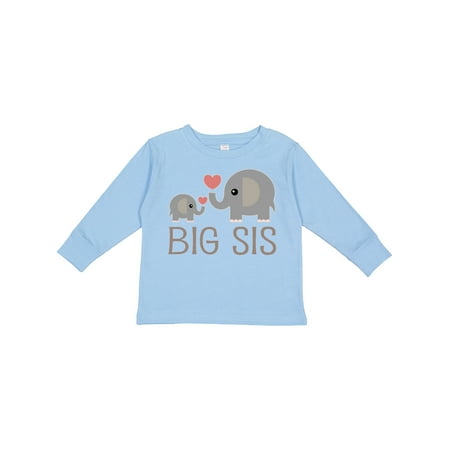 

Inktastic Big Sis Elephant Gift Toddler Toddler Girl Long Sleeve T-Shirt