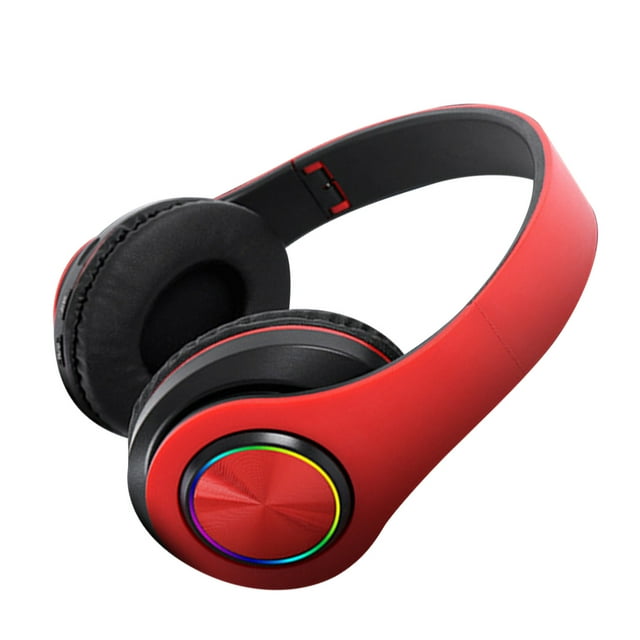 Foldable Gaming Headset, Headset with RGB Light, Deep Bass, Noise Reduction, Waterproof, Supports Memory Card