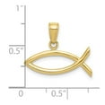 thumbnail image 4 of Auriga Fine Jewelry 10K Yellow Gold Ichthus Fish Pendant for Women(L- 15mm, W- 20mm), 4 of 5