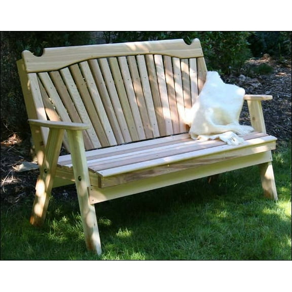 5' Red Cedar Classic Fanback Garden Bench