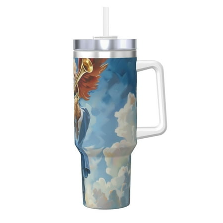 

Matuu Dog Angel Ascension for 40OZ Ice Cup with Handle Durable Thermal Cups Keep Drinks Cold and Hot Insulated Car Mug with Lid