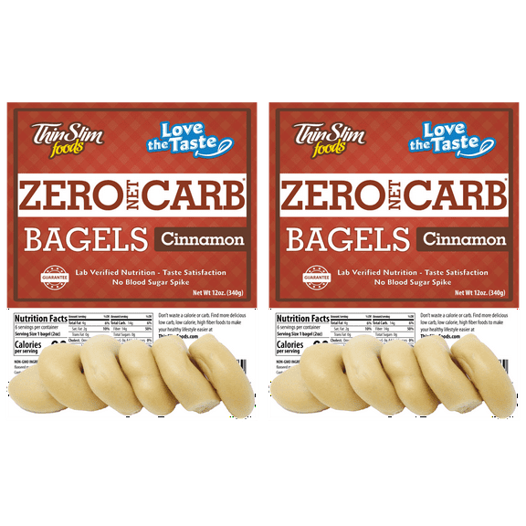 ThinSlim Foods Love-the-Taste Low Carb Bagels Cinnamon, 2pack