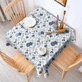 thumbnail image 2 of Pioneer Flower Floral Print Pattern Square Tablecloth, Waterproof Wipeable Spillproof Washable Table Cover for Home Kitchen Party Decor, 52"x52", 2 of 6