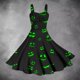 thumbnail image 1 of WILLBEST Vestidos con Curvas para Mujer Vestido de Mujer con Estampado sin Mangas con Tirantes En La Cintura y Falda con Vuelo con Personalidad E Grande​​, 1 of 3