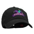 thumbnail image 5 of Mardi Gras Jester Hat Washed Solid Pigment Dyed Cotton Twill Brass Buckle Cap - Black OSFM, 5 of 5