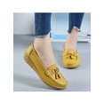 thumbnail image 4 of Rotosw Womens Loafers Round Toe Boat Shoes Flat Flats Nonslip Slip On Moccasins Work Casual Yellow 8.5, 4 of 8