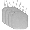 thumbnail image 2 of Herringbone Memory Foam 16 x 16 Chair Pad With Ties Gray 2 Pack, 2 of 2