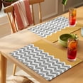 thumbnail image 4 of Placemat Set of 4 Geometric Chevron Orange Placemats for Dining Table White and Gray Stripes Washable Table Mats for Kitchen and Party Decor Indoor & Outdoor Use, 4 of 8