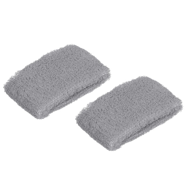 Unique Bargains Bracelets de Sport 8x5cm Absorbants en Éponge, Gris 2 Pack