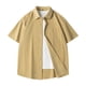thumbnail image 1 of pstuiky camisetas para hombre, Camisa de manga corta con cuello vuelto y botones y bolsillos de color liso a la moda para hombre camisas casuales para hombre m, 1 of 3