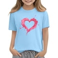 thumbnail image 6 of Plebaso Boys Girls Valentine's Day T-Shirts Graphic Cute Tee Casual Short Sleeve Crewneck Summer Tops, 6 of 7