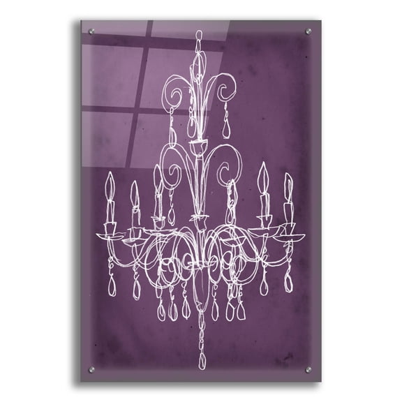 Epic Art 'Plum Chandelier Sketch 2' by Ethan Harper Acrylic Glass Wall Art, 24" x 36"