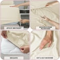thumbnail image 4 of Lux Decor Collection Full Size Bed Sheets - 4 Piece Set - High GSM Brushed Microfiber - Fits up to 16 Inches Deep Pocket - Full, Vanilla, 4 of 8