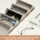 thumbnail image 5 of Organizador de gafas de sol, estuche de viaje de cuero para gafas de sol con 5 ranuras, caja organizadora de almacenamiento de gafas de sol para mujeres (marrón), 5 of 7