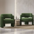 thumbnail image 2 of BELLEZE Sherpa Boucle Chair Set of 2, Modern Barrel Accent Chair Comfy Round Upholstered Armchair Accent Side Chair for Living Room, Bedrooms, Corner - Quinton£¨Green£©, 2 of 7