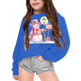 thumbnail image 2 of Otqutp Children Girls Fall and Winter Soft Pullover Tops Christmas Snowman Happy Holidys Printed Sweatshirt Casual Loose Sweater 1-12 Years(Blue,12-18 Months), 2 of 4
