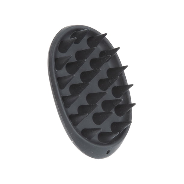 Cepillo de masaje manual para el cuero cabelludo, cepillo de champú, cepillos de silicona para el cuero cabelludo Negro