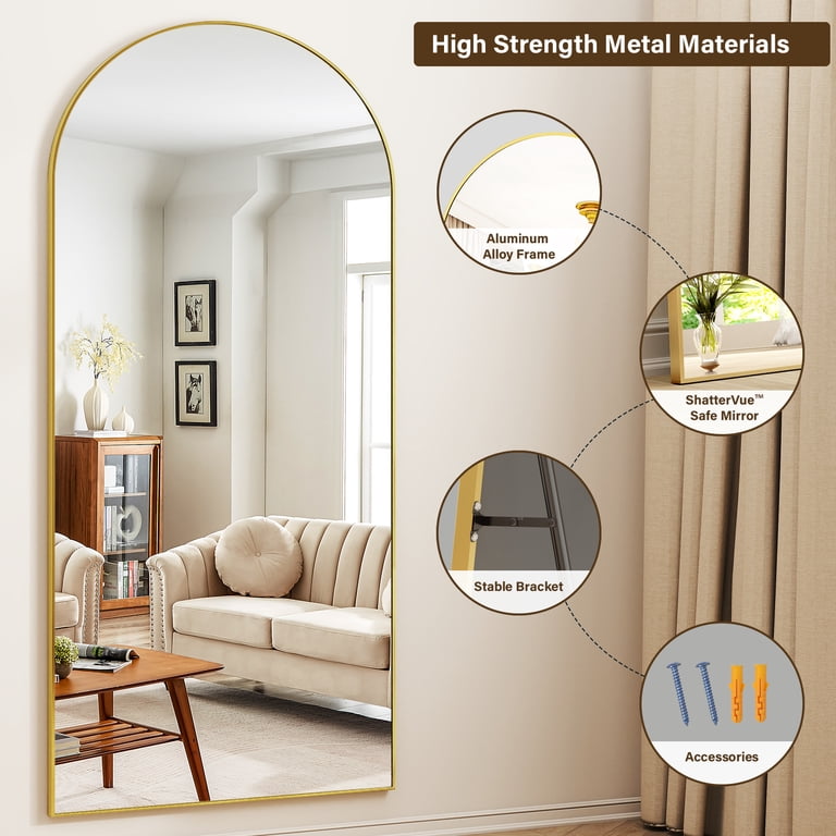 Lumora Full-Length Mirror - Arched Design - 38.2 Dimensions