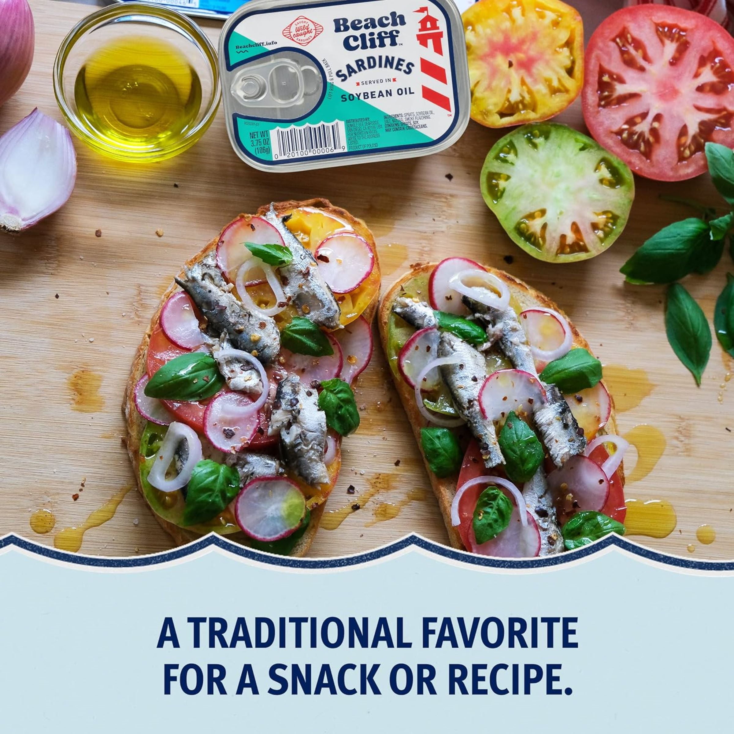 (2 pack) Beach Cliff Wild Caught Sardines in Soybean Oil, Gluten Free, 14g Protein Per Serving, Shelf Stable Tin Can, 3.75 oz (Pack of 3)