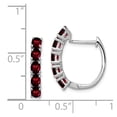 thumbnail image 2 of White Sterling Silver Earring Hinged Huggie Women'S Garnet Red 20 mm 18, 2 of 2