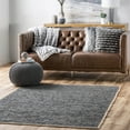 thumbnail image 3 of nuLOOM Koda Solid Leather Flatweave Area Rug, 7' 6" x 9' 6", Gray, 3 of 5