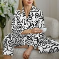 thumbnail image 6 of Fotbe Hand Drawn Snake Pattern Long Sleeve Pajama Set for Women,Sleepwear Set,2-piece Loungewear Set,Soft PJs Comfy Nightwear with Pockets -Medium, 6 of 7