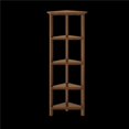 thumbnail image 1 of 4-Tier Corner Wooden Bookcase, Walnut, 1 of 1