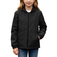 thumbnail image 3 of FSYBOA Girls Windbreaker Jackets, Waterproof Long Sleeve Full Zip Drawstring Hooded Outerwear Black Size 15-16T, 3 of 7