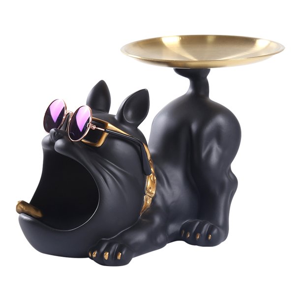 Modelo de perro, bandeja de sujeción, artesanías de resina para sala de estar, pasillo, decoración del hogar