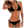 thumbnail image 2 of Women's Bikini Set Printed Two Piece Sexy Swimsuit with Removable Bra Pads No Underwire for Beach Vacation,Black,L, 2 of 5