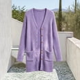thumbnail image 4 of OGLCCG Cardigans for Girls Button Down Open Front Long Sleeve Ribbed Knit Cardigan Sweater Soft Coat with Pockets Size 9, 4 of 5