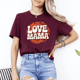 thumbnail image 2 of Retro Love Mama Womens Graphic Tee Mom Shirt Novelty Top Casual, 2 of 6