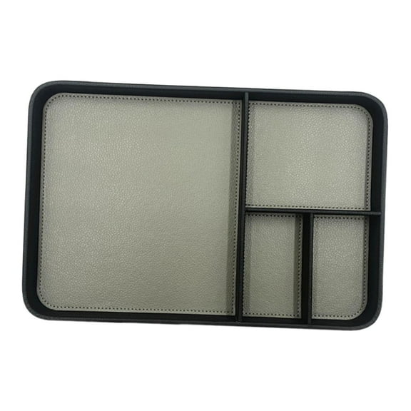 yotijay Valet Tray Wear Resistant Stylish NightStand Tray for Phone Jewellery Wallet Black Gray