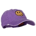 thumbnail image 5 of Smile Face Embroidered Washed Cap - Purple OSFM, 5 of 5