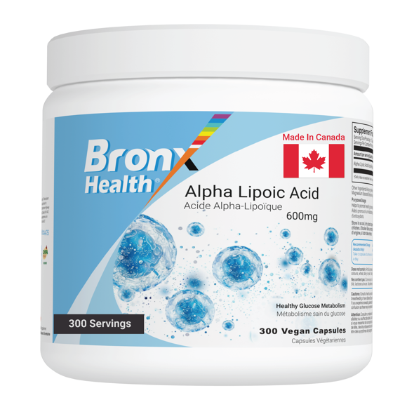 BRONX Acide Alpha-Lipoïque 600 Mg Force Maximale 300 Capsules Véganes