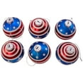 thumbnail image 4 of Kurt Adler 80MM Red, White and Blue Stars and Stripes Glass Ball Ornaments, 6 Piece Box, 4 of 5