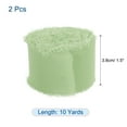 thumbnail image 2 of Chiffon Ribbon 1.5" x 10 Yard, Handmade Fringe Ribbon, Grass Green Silk Ribbon for Wedding, Gift Wrapping, 2pcs, 2 of 6
