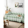 thumbnail image 3 of Sage Green Buffalo Plaid Sofa Covers for 2-3 Cushion Couch L-Shaped Sectional, Green White Checkered Farmhouse Washable Sofa Covers Slipcover for Living Room Furniture, Couch Cover Blanket 71"x134", 3 of 9