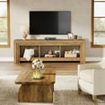 thumbnail image 6 of Finmind 63" TV Stand for TVs Up to 75 inches, Farmhouse Entertainment Center with Open Storage, Media TV Console for Living Room, Light Brown, 6 of 8