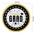 thumbnail image 2 of Heavy Duty Disposable Dinner Plates, Black Gold Party Table Decor, 25 Pc Graduation Paper Plates Set, 2 of 5